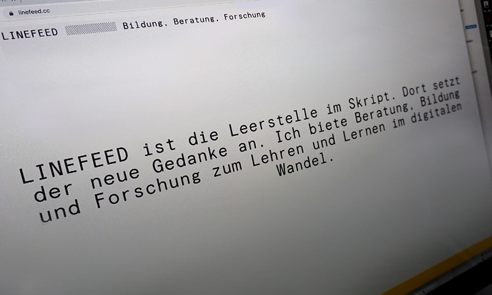 Bild der Startseite von Linefeed